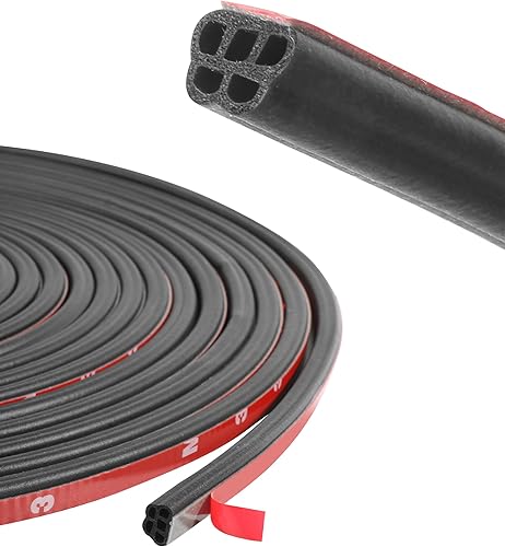 RACOONA Burlete de 33 pies, tira de sellado de goma, accesorios de automóvil, tira de sellado de puerta de automóvil de 5 agujeros, burlete