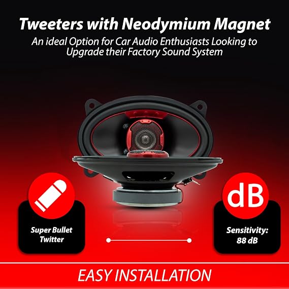 MB Quart XK2-146 4x6-Inch 180 Watt 2-Way Coaxial Speaker System Car Audio