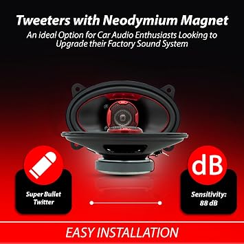 MB Quart XK2-146 4x6-Inch 180 Watt 2-Way Coaxial Speaker System Car Audio
