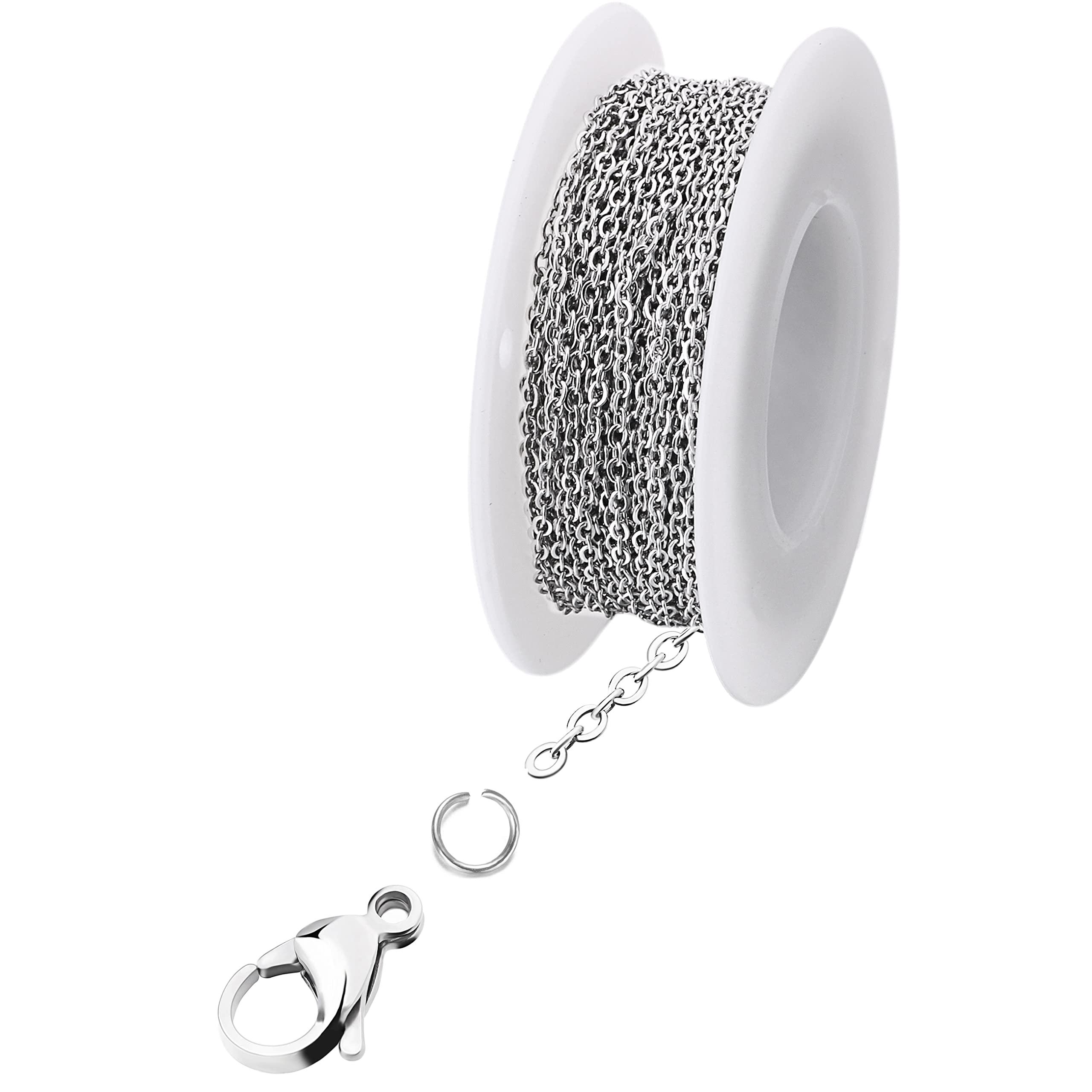 YaodingStainless Steel Rolo Chain Necklace Crude Chain Necklace for Men Women Jewelry Biker Punk Style