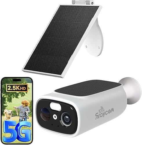 Rraycom Cámaras de seguridad solar de 2.5K inalámbricas para exteriores, cámara inteligente Tuya, conversación de 2 vías, visión nocturna a color,