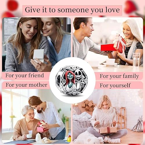 Miniatura 3 de Redjogn Dijes de cuentas de personajes festivos para mujeres pulseras y collares de plata de ley 925 con circonita cúbica 5A regalo de joyería del