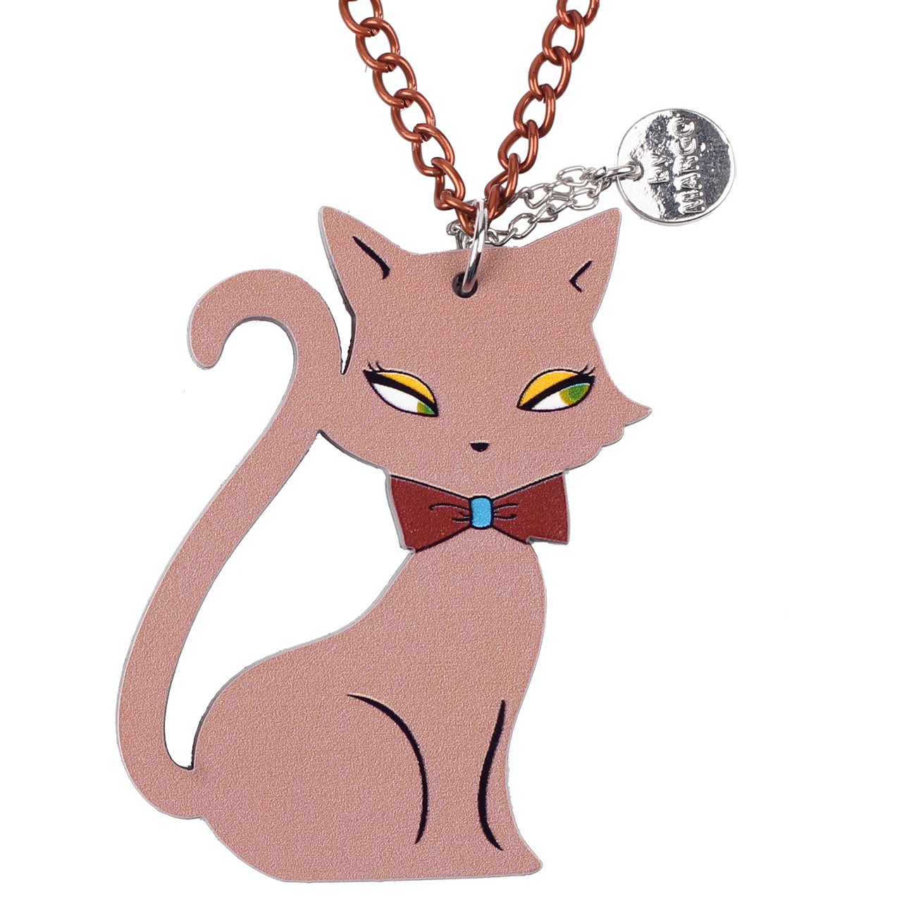 Collana Donna Con Ciondolo Cane In Resina Dipinta A Mano - Alluminio E Ottone Placcato Oro - 3