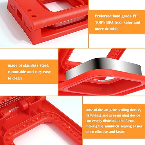 Miniatura 3 de Máquina de sándwiches Uncrustables, 2 cortadores de sándwiches para el almuerzo de niños, juego de cortador de sándwich de desayuno sin costra y