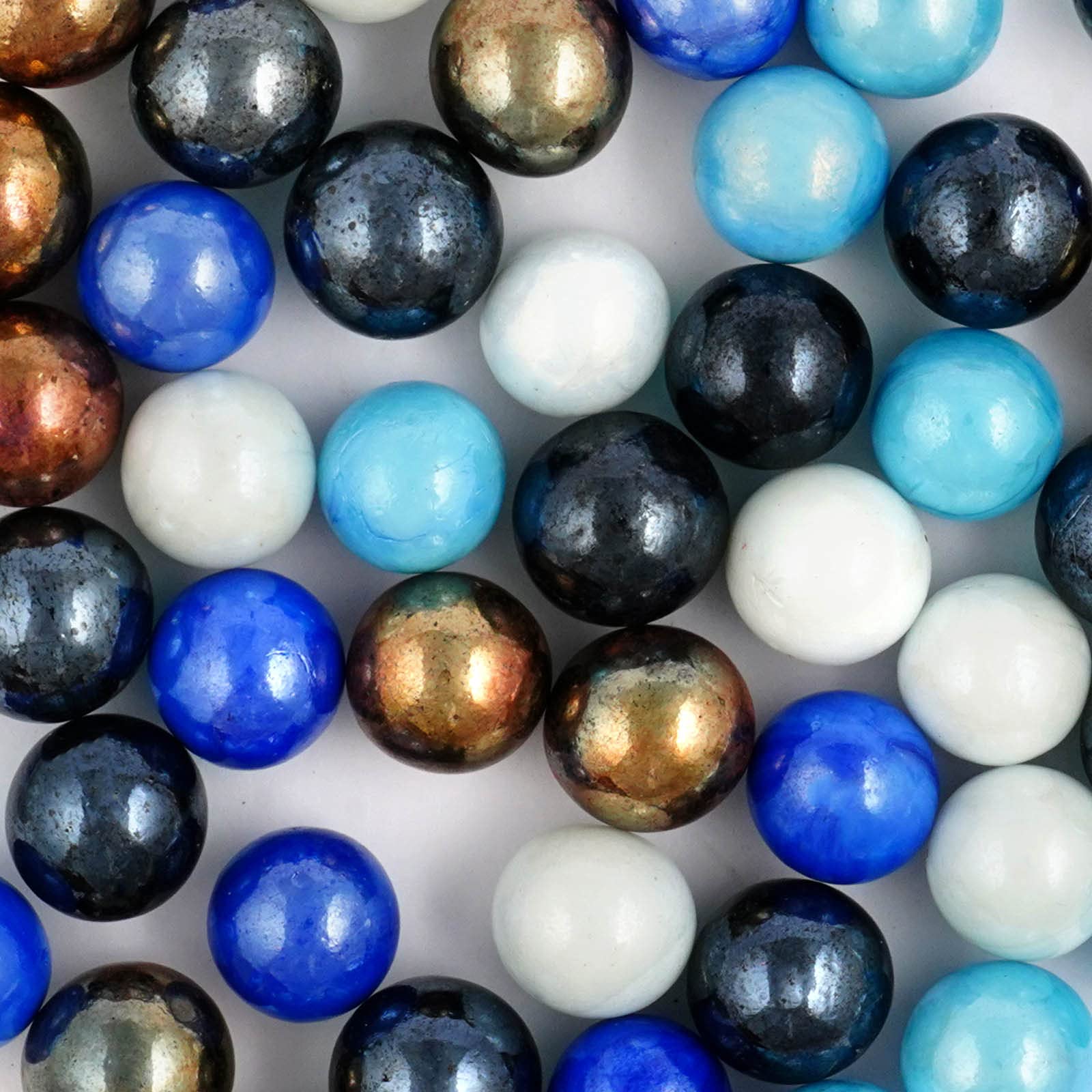 Toolart™ Glass Marbles and Design Balls 15mm Decorate Glass Balls Decoration Toy Regular Round (100pc) | Can be Used for Decoration, Aquarium etc 1