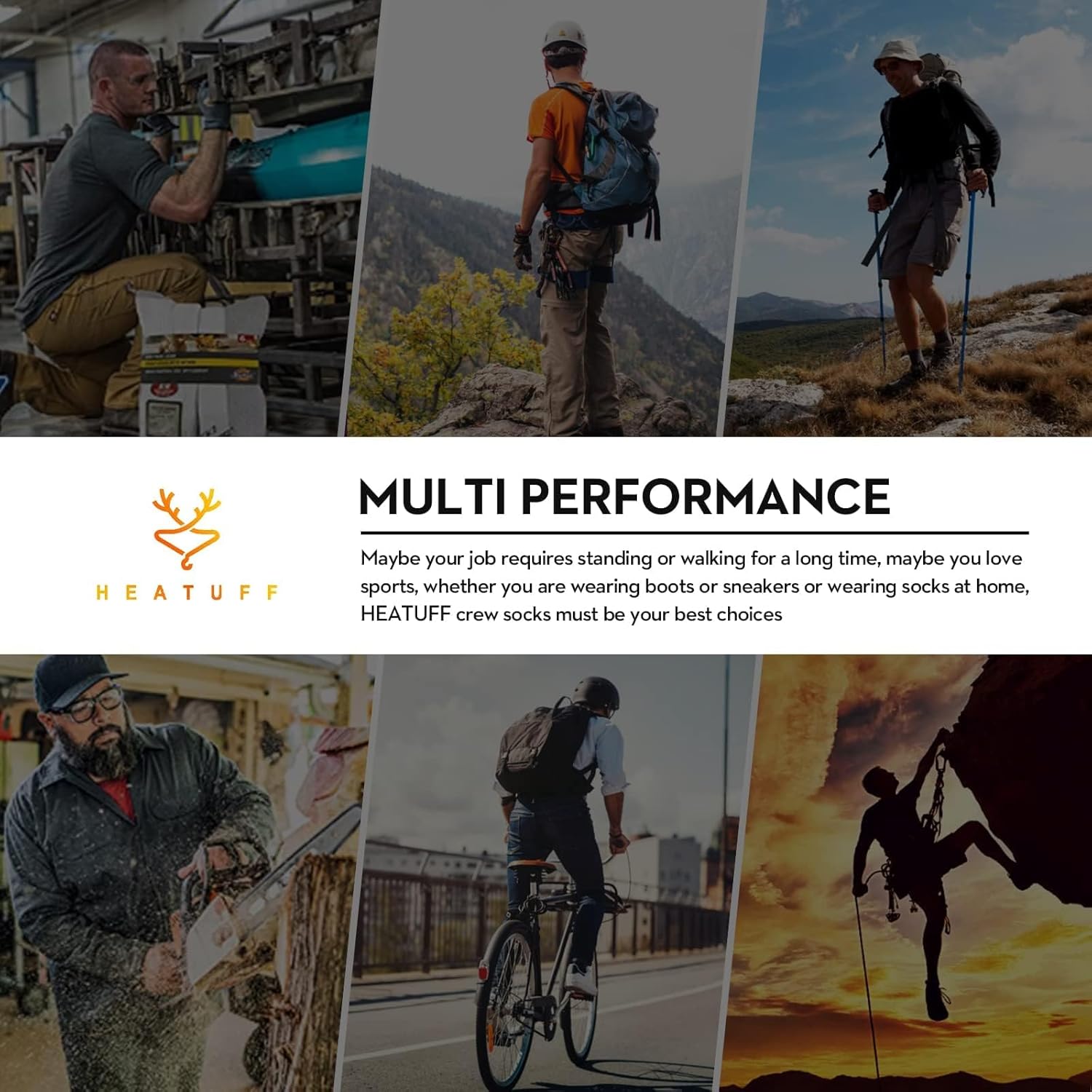 Heatuff Mens Crew Socks Moisture Wicking Max Cushion Athletic Work Socks for men (6 Pairs) - Image 7