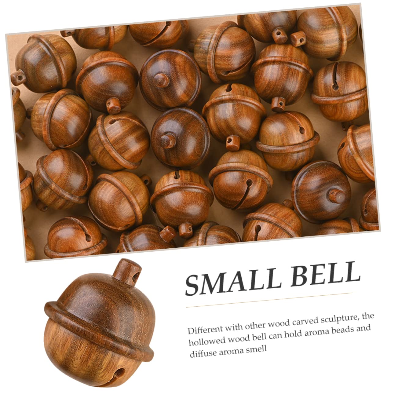 ABOOFAN 8 Pz Campana di legno ciondolo per aromaterapia fai da te campanelli per decorazione scrivania accessori telefono diffusore arredamento decorazione da appendere alla borsa