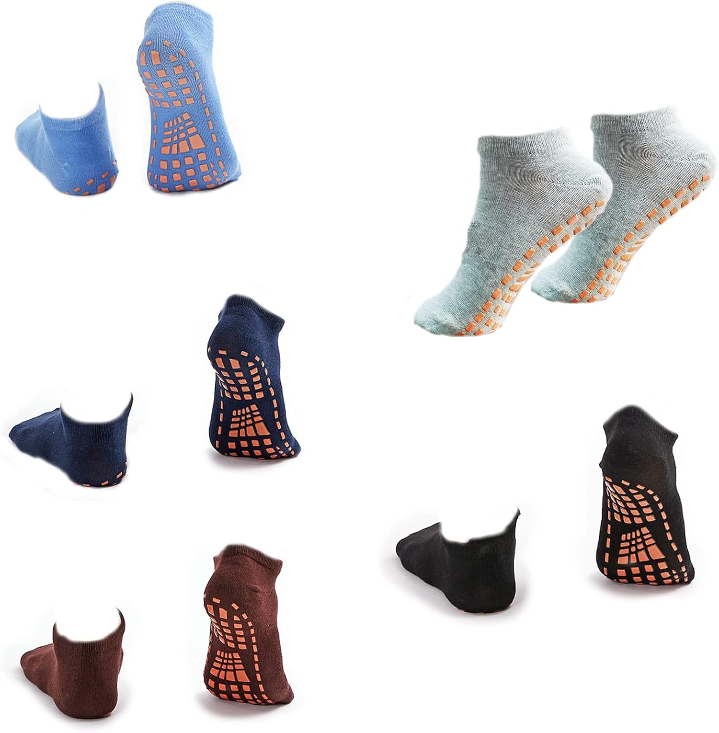 Non Slip Yoga Socks Grip for Kids,Women,Men,Elderly,5 Pairs and Unisex Pilates Socks Amazon