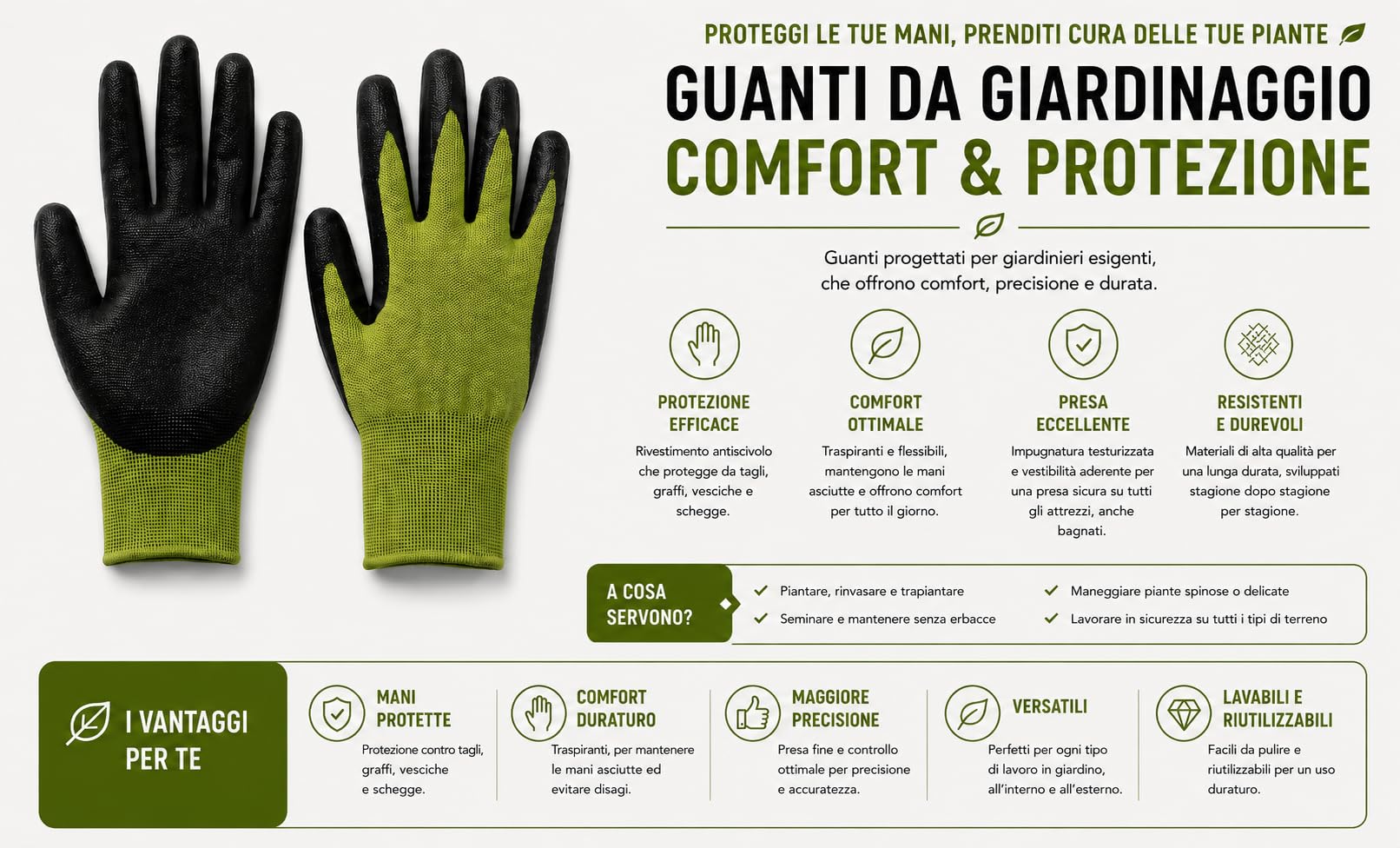 Kit da giardinaggio ergonomico – Sgabello pieghevole + 12 attrezzi in acciaio inossidabile + borsa + guanti + ginocchiere – Giardinare senza dolore alla schiena o alle ginocchia