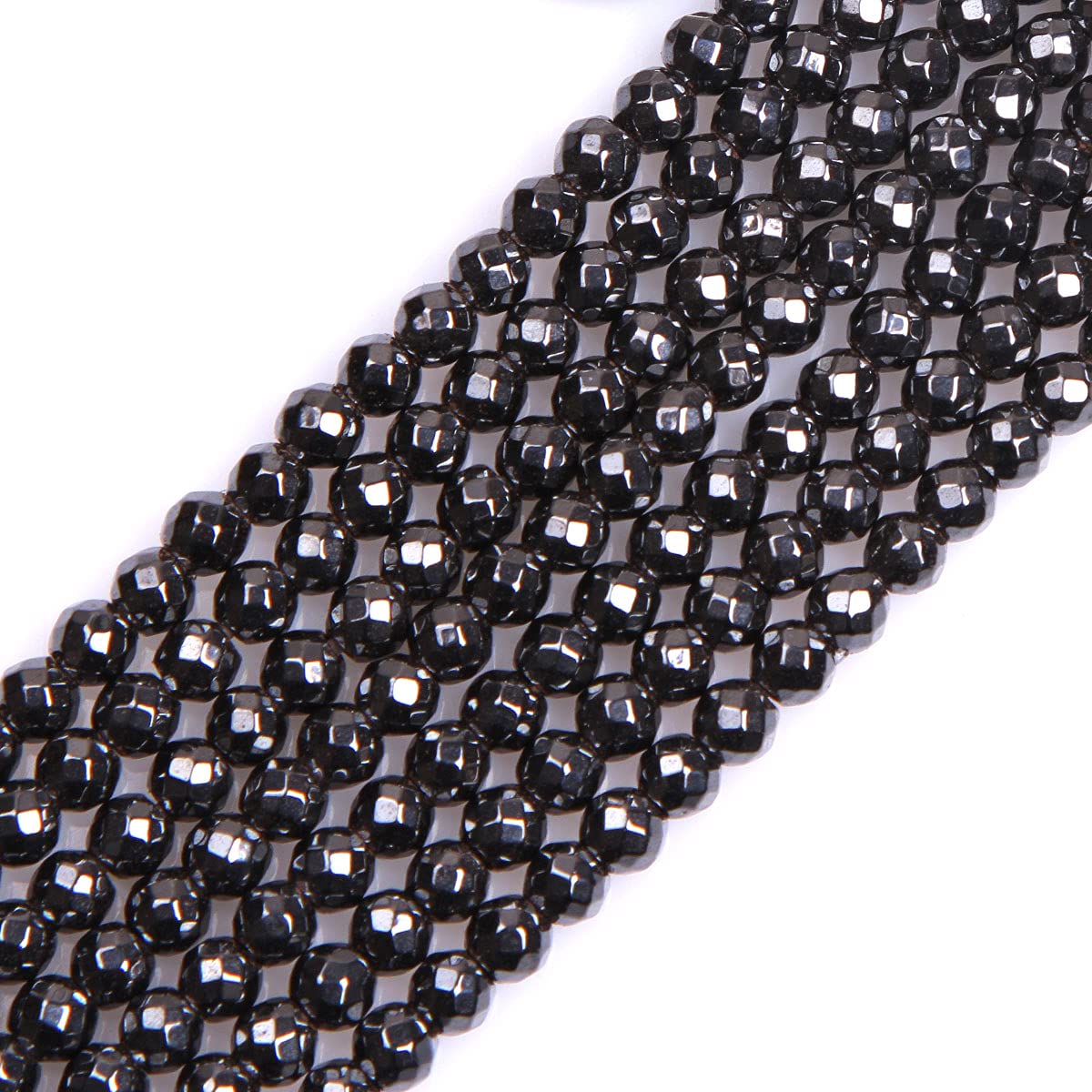 Gem-Inside Natural 4mm Magnetic Black Hematite Stone Round Gemstone Semi Precious Loose Beads for Jewellery Making 15" Beaded Strand DIY Handmade Craft Supplies