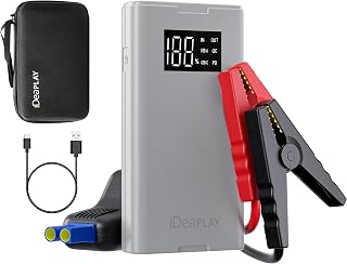 IDEAPLAY Jump Starter, 1500A Car Battery Jump Starter Portable for Up to 7.0L Gas and 5.5L Diesel Engine,Type C Fast Charging Battery Jumper with LED Flashlight