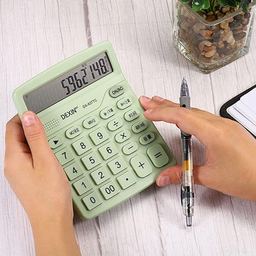 Miniatura 7 de PATIKIL Calculadora de voz calculadora electrónica de escritorio con pantalla LCD grande de 12 dígitos calculadora de escritorio alimentada por