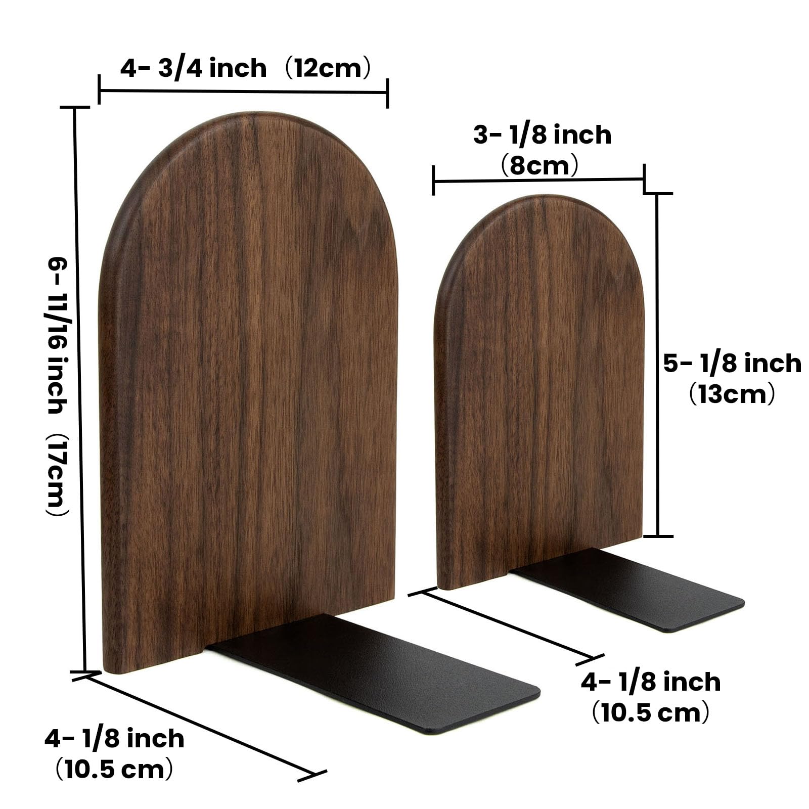 Boekeinden plank, 1 paar houten boekensteunen, zware boekhouders, houten boekenstopper, antislip boekenstandaard, voor thuis, kantoor, school, bibliotheek (ronde kop Boekeinden plank, 1 paar houten boekensteunen, zware boekhouders, houten boekenstopper, antislip boekenstandaard, voor thuis, kantoor, school, bibliotheek (ronde kop