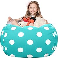 Vista 30 de WEKAPO - Puf con cremallera para guardar juguetes de peluche, hecho de lona de algodón de alta calidad, extragrande de 38 pulgadas, ideal