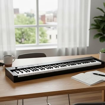 Korg D1 Digital Piano - Black Bundle with Adjustable Bench, Stand, Dust Cover, Instructional Book, Austin Bazaar Instructional DVD, and Polishing Cloth