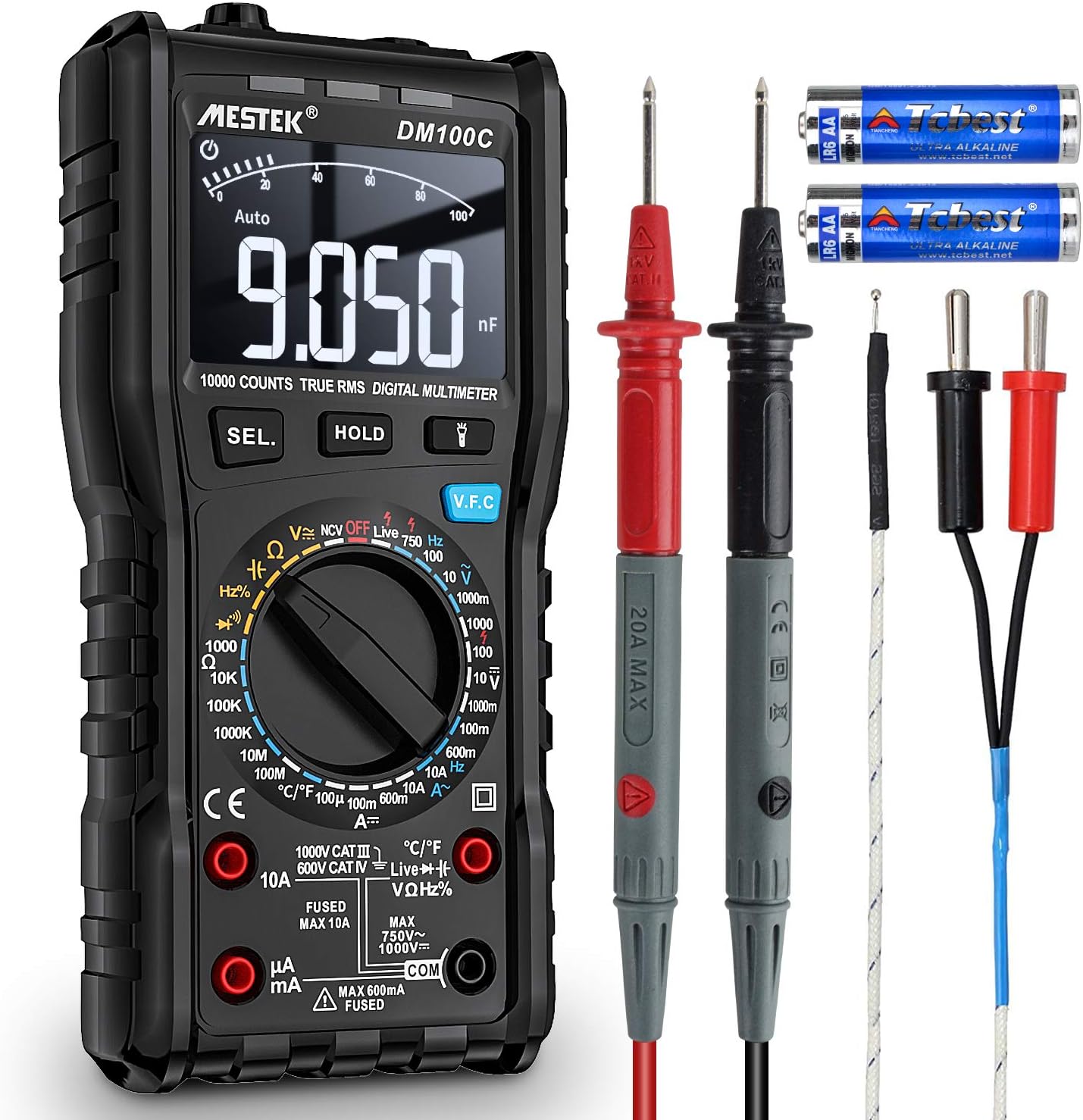 Digital Multimeter Spannungsprüfer AC DC Strommessgerät Stromzähler MESTEK Au...