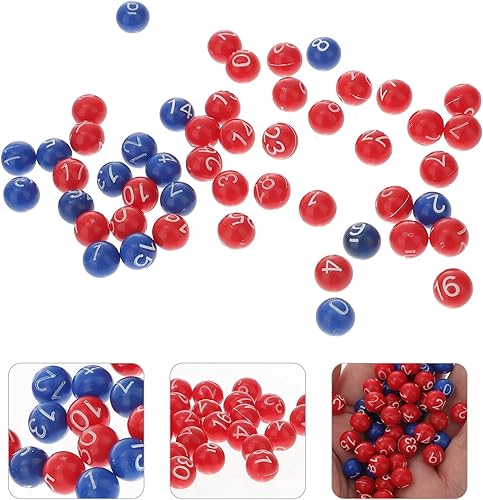 Miniatura 2 de 49 bolas de bingo de repuesto de plástico numeradas de 1 a 49, para noches de bingo, rifas y más, reemplazos perdidos de bolas de bingo (rojo + azul)