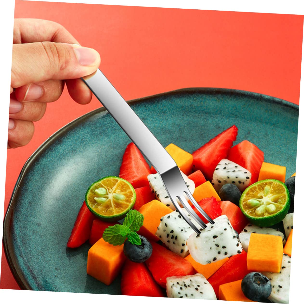 Ciieeo 2sets Forchette Dessert Inossidabile Con Base Per e Dolci Forchettine Riutilizzabili Per Appetizer e Dessert Facili e Maneggiare