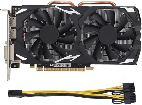 RX580 Gaming Graphics Card 8GB GDDR5 256 Bit, Dual Independent Fan for Efficient Cooling, Supports Resolutions up to 7680x4320, Installation