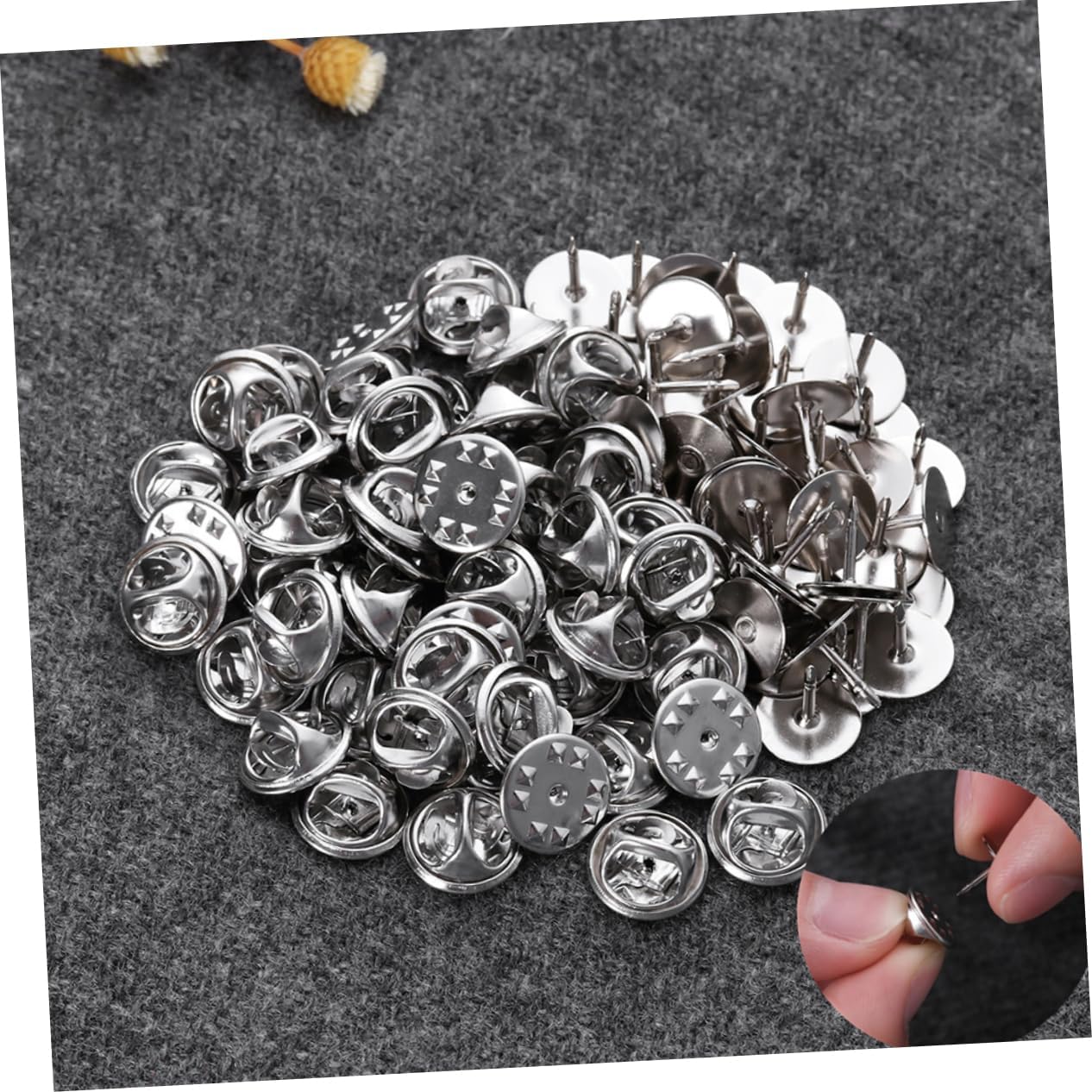 300pcs Delicate Horse Needle Buckles Nickel Base Secure Clutch Backs for Tie Tacks Lapel and Crafts