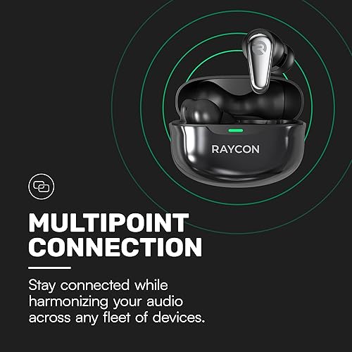 Miniatura 7 de Auriculares Raycon Pro inalámbricos Bluetooth con cancelación activa de ruido híbrida, modo de consciencia, 40 horas de batería, 6 micrófonos