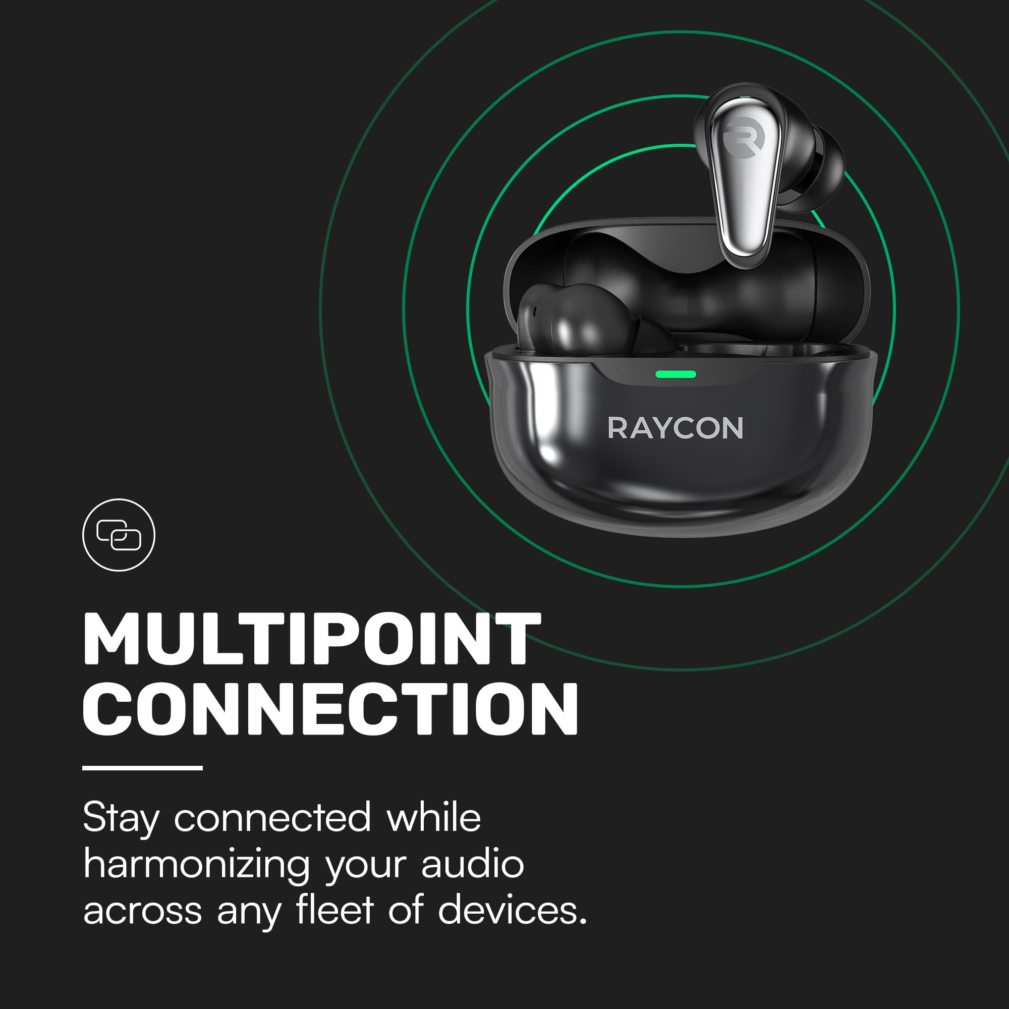 Raycon Pro Earbuds - Auricolari wireless Bluetooth con cancellazione attiva ibrida del rumore, modalità di consapevolezza, batteria da 40 ore, 6 microfoni, resistenza all'acqua IPX5, vestibilità