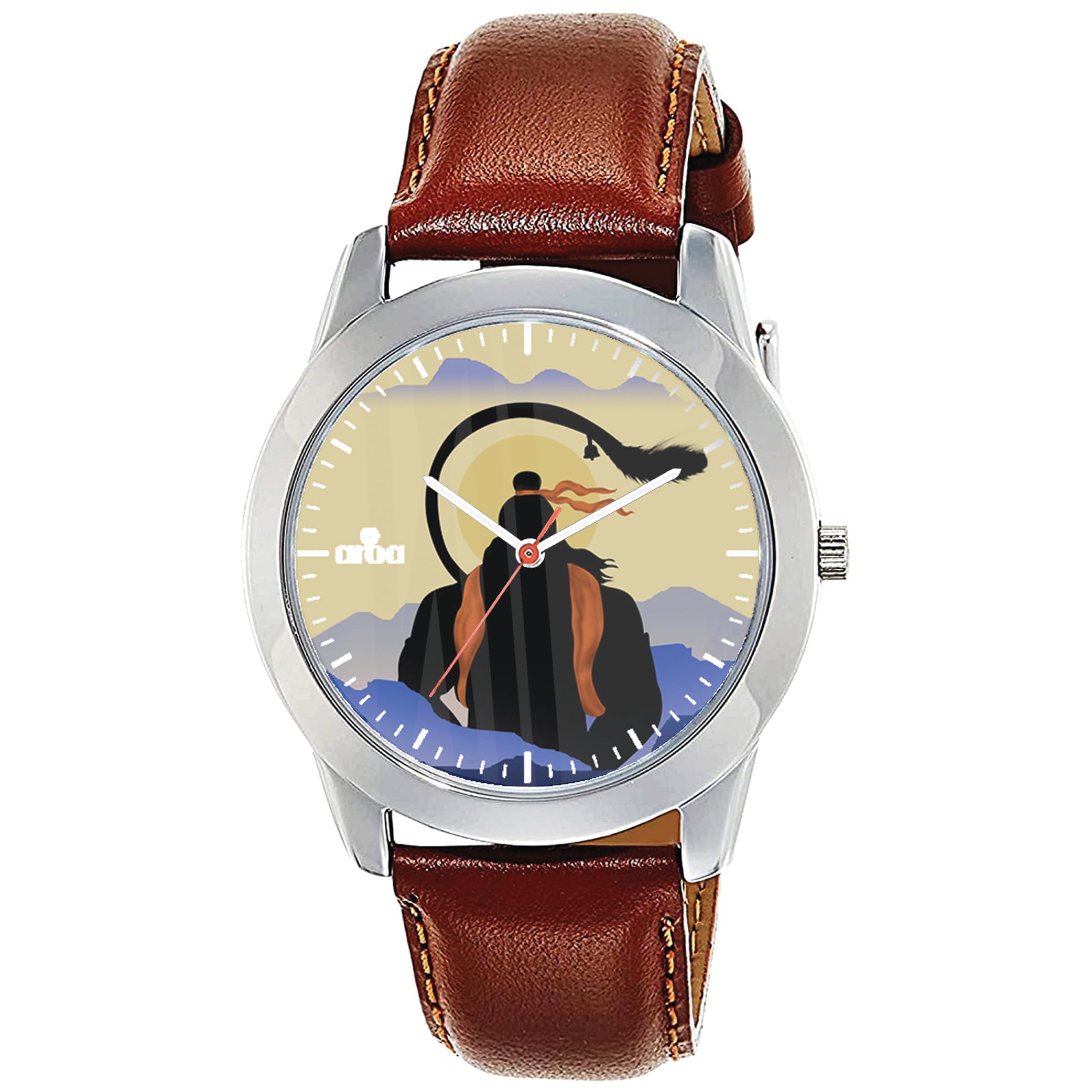 AROA Watch for Men with Hindu God Hanuman Minimalist Model :980 in Steel Metal Type Brown Strap Analog Watch Beige Dial for Men Stylish Watch for Boys (B0CGF7DGYC) Amazon Price History, Amazon Price Tracker