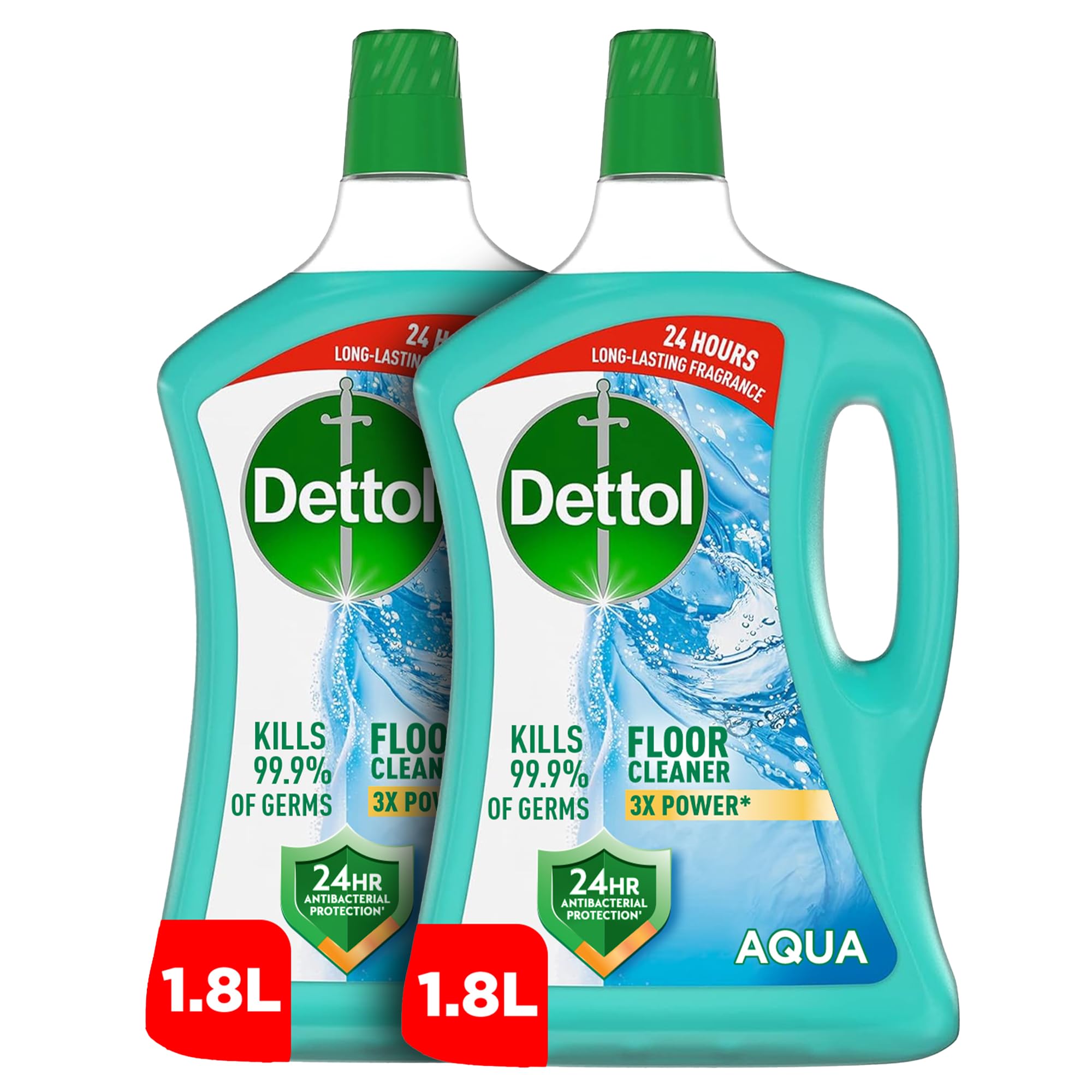 Dettol Antibacterial Power Floor Cleaner Fresh Aqua Scent, 1.8L x 2
