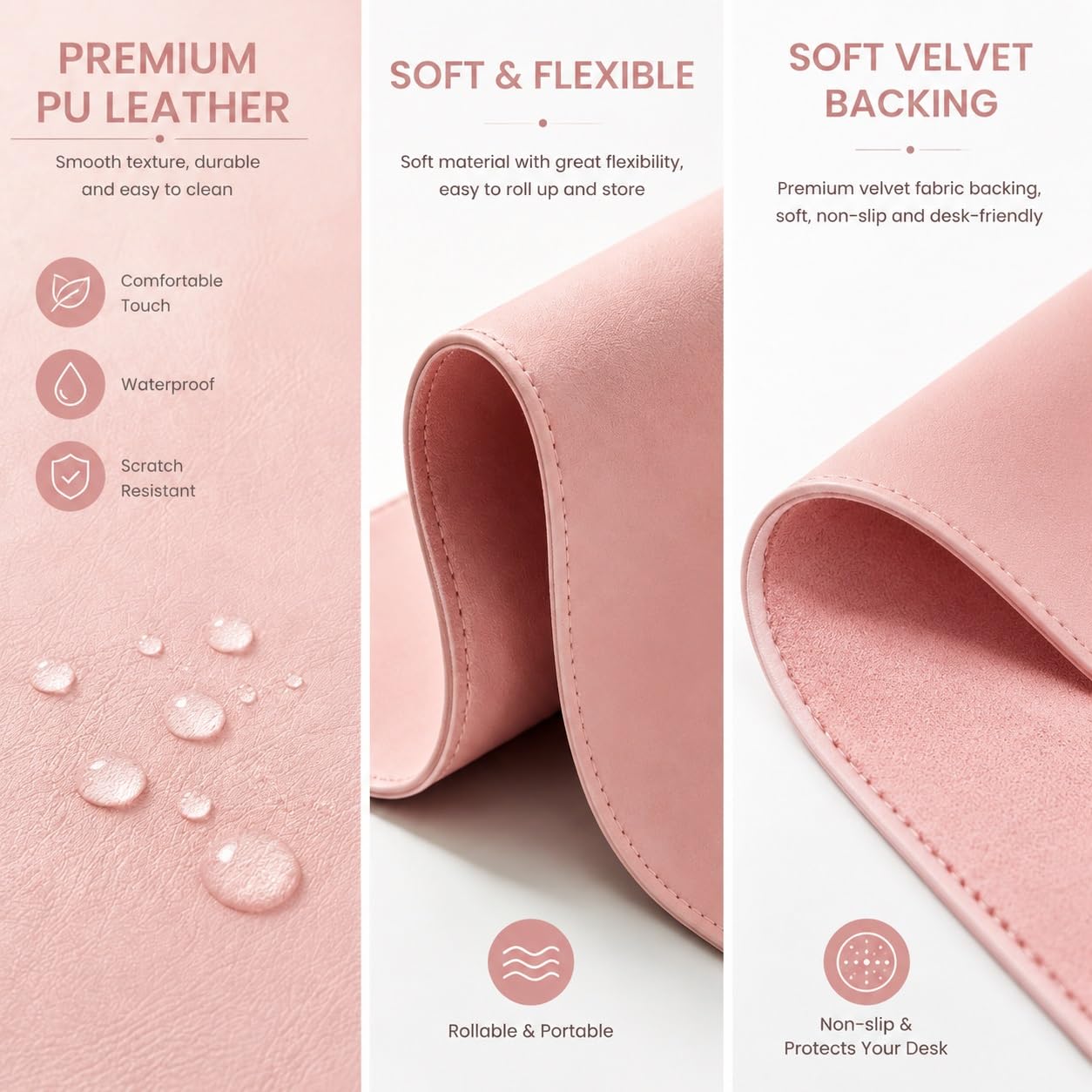 Grande Tappetino da Scrivania Multifunzionale, Protezione Tavolo Computer | Grande Tappetino da Scrivania Multifunzionale, Protezione Tavolo Computer(Pink,90x40cm)