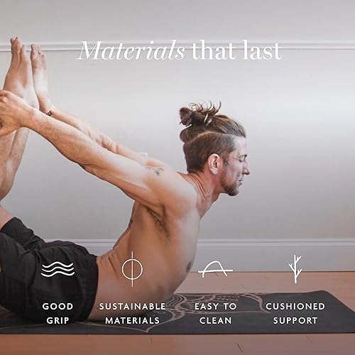 Miniatura 2 de Shakti Warrior Tapete de yoga de corcho, diseñado por artistas, tapete antideslizante ecológico de alta calidad, ideal para yoga regular y caliente,