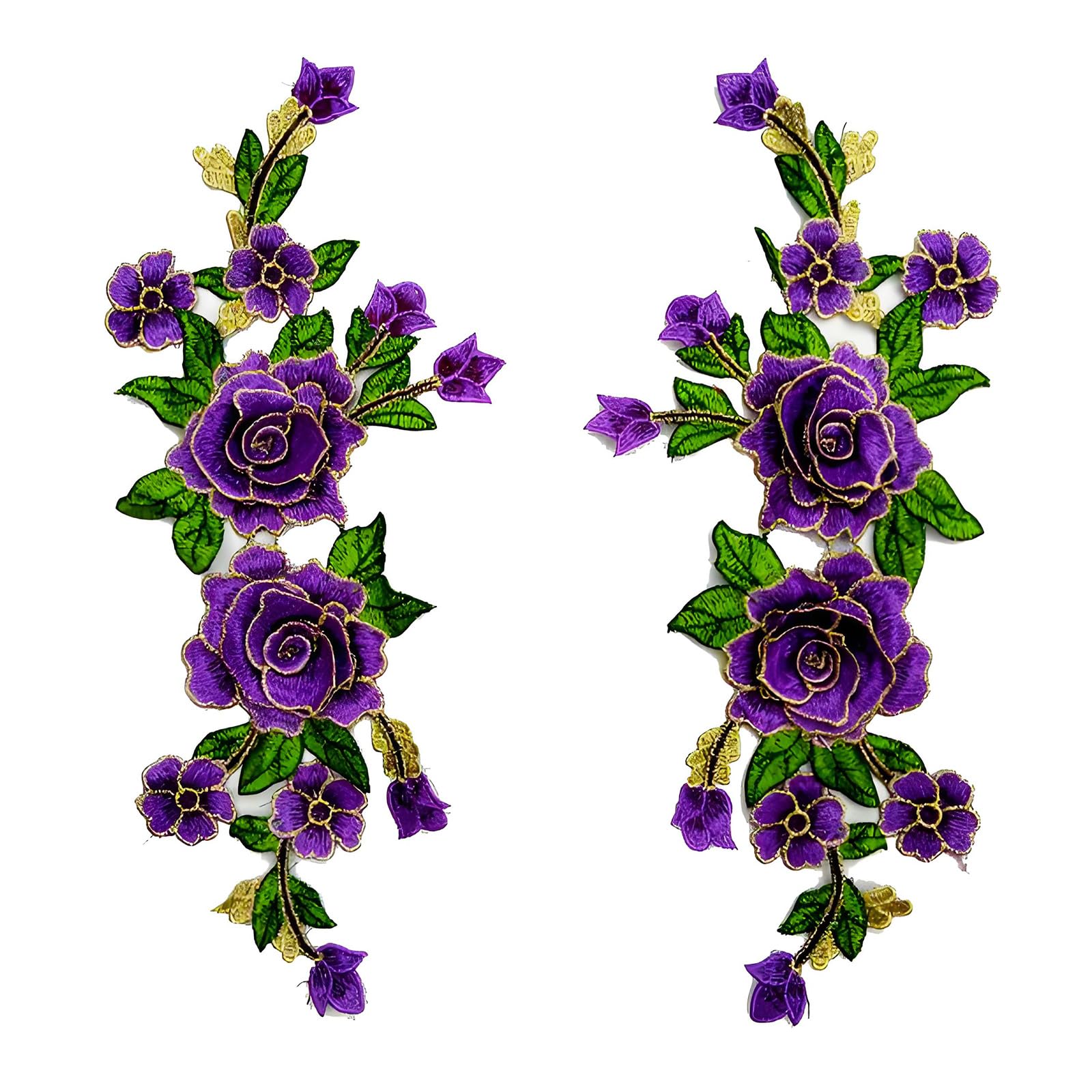 Jazuaiao Flower Embroidery Applique Sewing on Decorative Sticker for Shirts Jackets Traditional Costume Dressmaking Fashion Embellishment