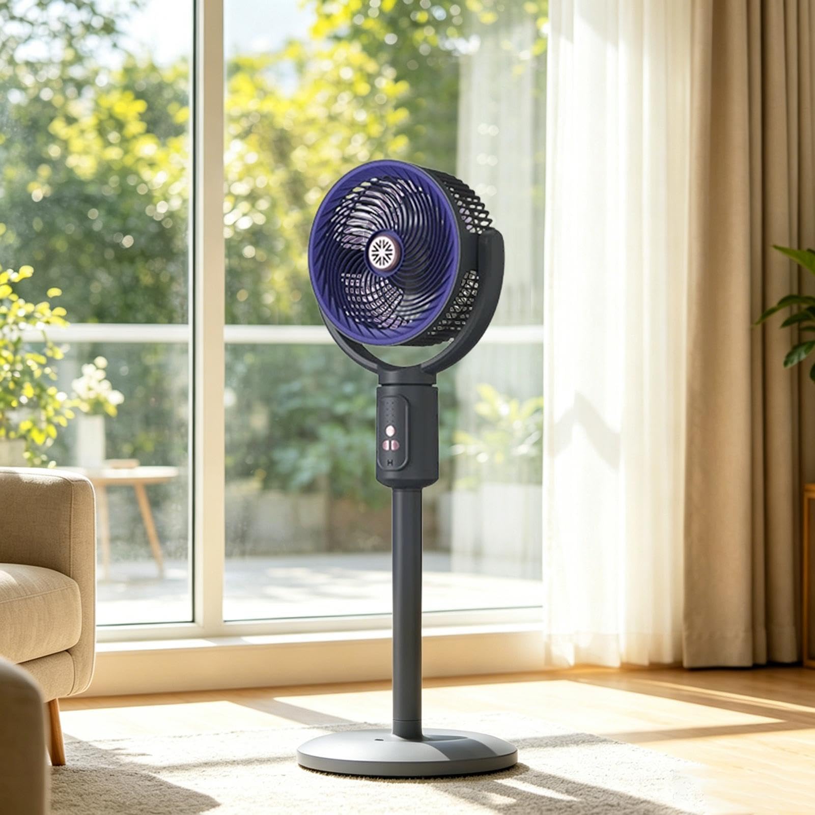 Ventilatore A Piantana Oscillante 3d, Ventilatore A Piantana Silenzioso | Ventilatore A Piantana Telescopico Di Ventos 5 Velocità Con Timer, Per Camera Da Lettos, Casa, Ufficio, Cucina