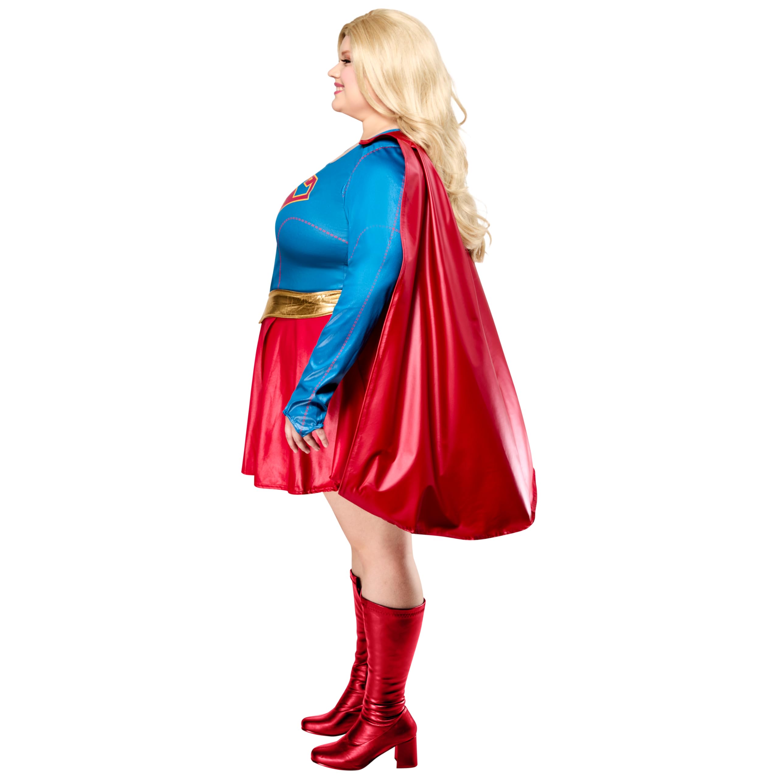 DC Superheroes Supergirl serial telewizyjny: sukienka kostiumowa Supergirl dla dorosłych od Rubies, damska plus