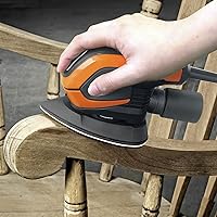 Vista 6 de Lijadora de ratón, 50 almohadillas de lija para lijadoras de palma de ratón, papel de lija de gancho y bucle, almohadillas de lijado triangulares