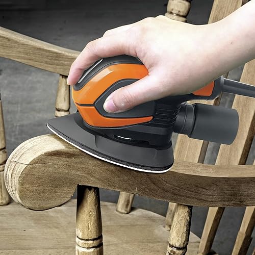 Miniatura 6 de Lijadora de ratón de grano 180, 50 almohadillas de lijado para lijadoras de palma de ratón, papel de lija de gancho y bucle, almohadillas de lijado