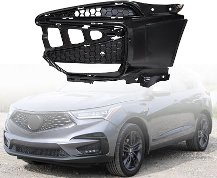 MGWILL Front Bumper Left Fog Light Bezel Cover Compatible with 2019 2021 Acura RDX Tech A-Spec Sport Model Only, With Park Assist Hole