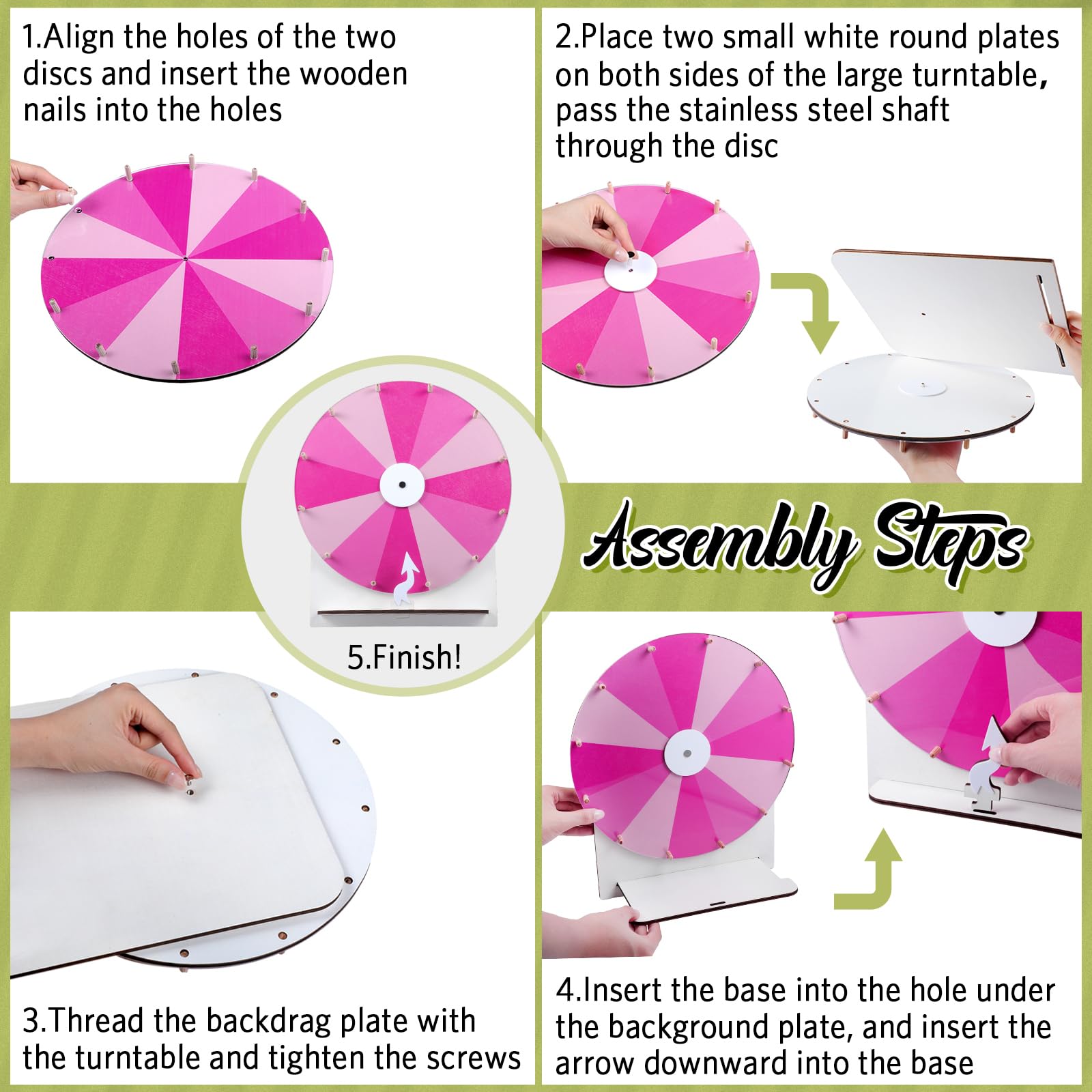 NiCWhite Roue De Prix Rotative De 15,2 Cm - Effaçable à Sec Pour