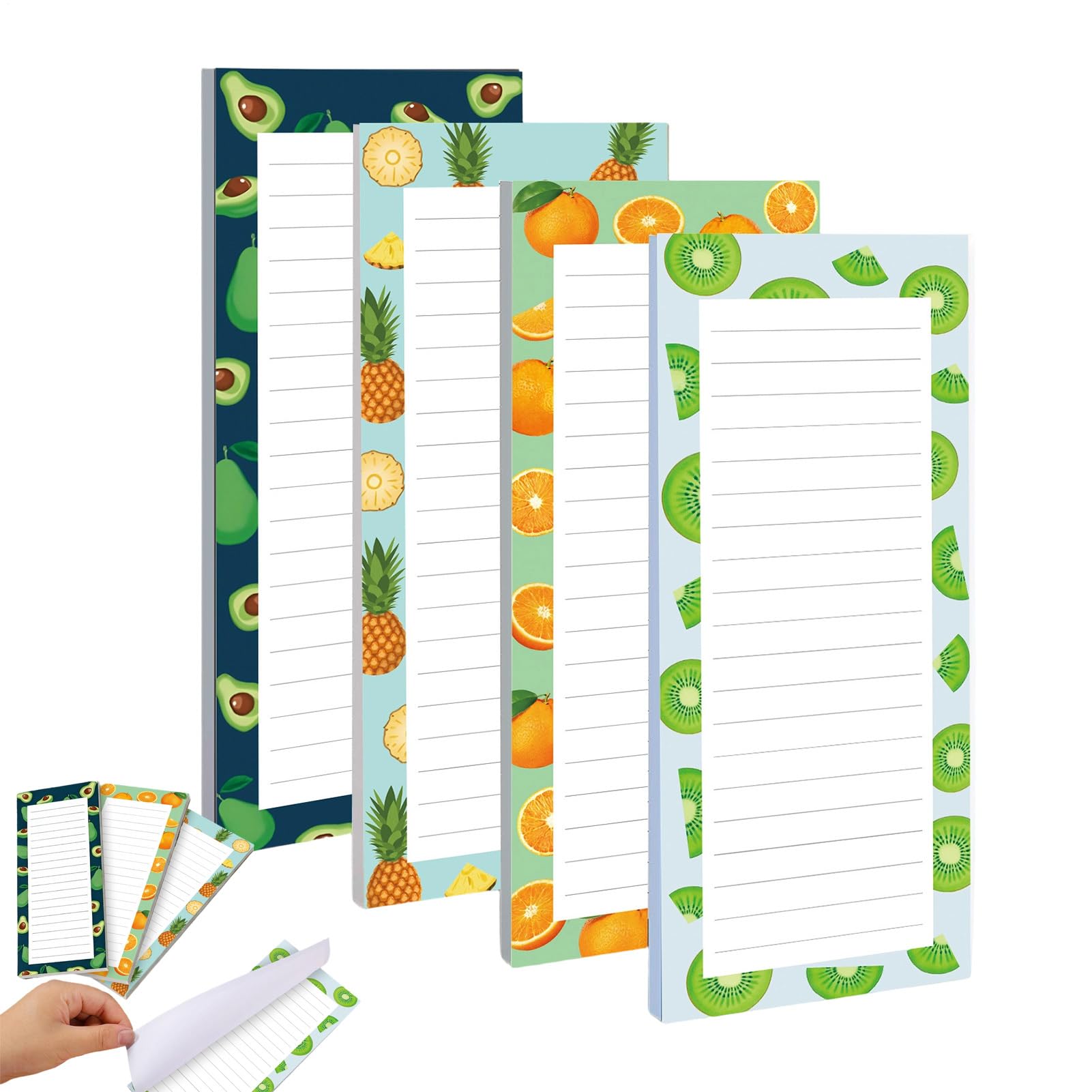 Bloc de notas de hojas rayadas con diseño frutal para una escritura ordenada y clara 8