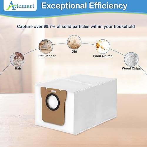 Miniatura 4 de Paquete de 10 bolsas de polvo para Dreame L10s Ultra, para Dreametech L10 Ultra, Dreame S10 Pro para aspiradora robot Xiaomi X10+, accesorios de