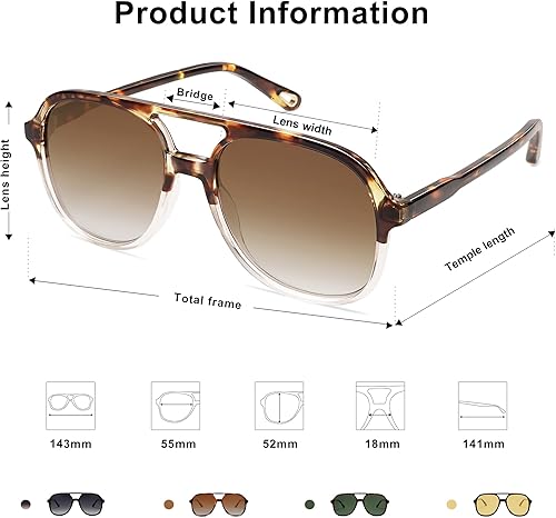 Miniatura 4 de SOJOS Gafas de sol estilo aviador polarizadas retro para mujeres y hombres, clásicos de los años 70, estilo vintage, cuadrados, estilo aviador,