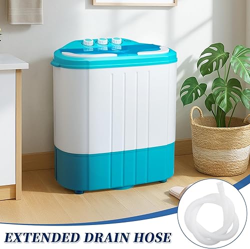 Miniatura 5 de Winado Pequeña lavadora portátil, mini lavadora compacta de 10 libras, lavadora de doble tina, lavadora de carga superior y combo de lavado para