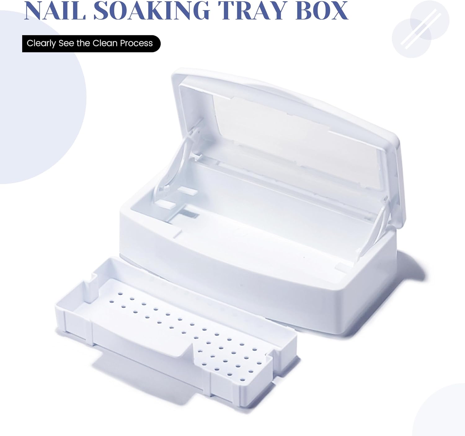 Nail Tool Sterilizers Nail Soaking Tray Box Cleaner Pot for Eyelash Scissors Tweezers Nail Art Tools Manicure Lash Soaking Tray Clean Box