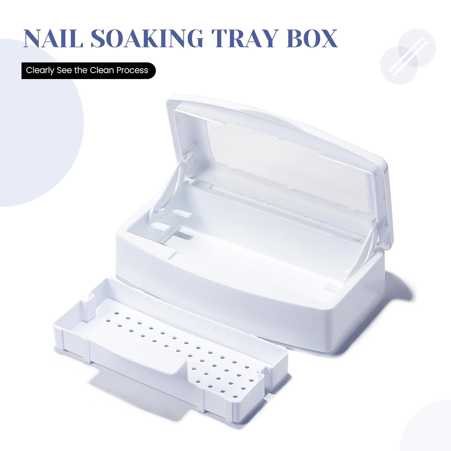 Nail Tool Sterilizers Soaking Tray Box Cleaner For Nail Salon Scissors Eyelash Tweezers Nail Art Equipment Nail Manicure Tools Soaking Box