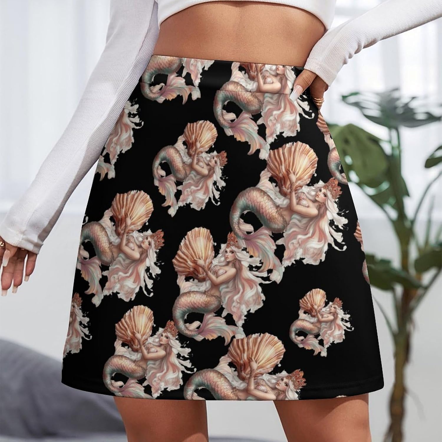 Mermaidess Sea Queen Skorts for Women Mini A-line Skirt Casual Tennis Golf Short Skirts