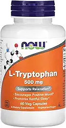 L-Tryptophan Triptofano 500mg Now Foods (60 Cápsulas Vegetarianas)