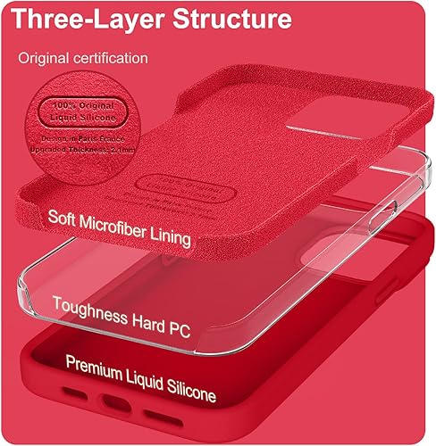 Miniatura 2 de Ktele Compatible con iPhone 14 Pro, funda de silicona líquida de grado AB, cuatro esquinas 50 + bolsas de aire pequeñas a prueba de golpes forro de