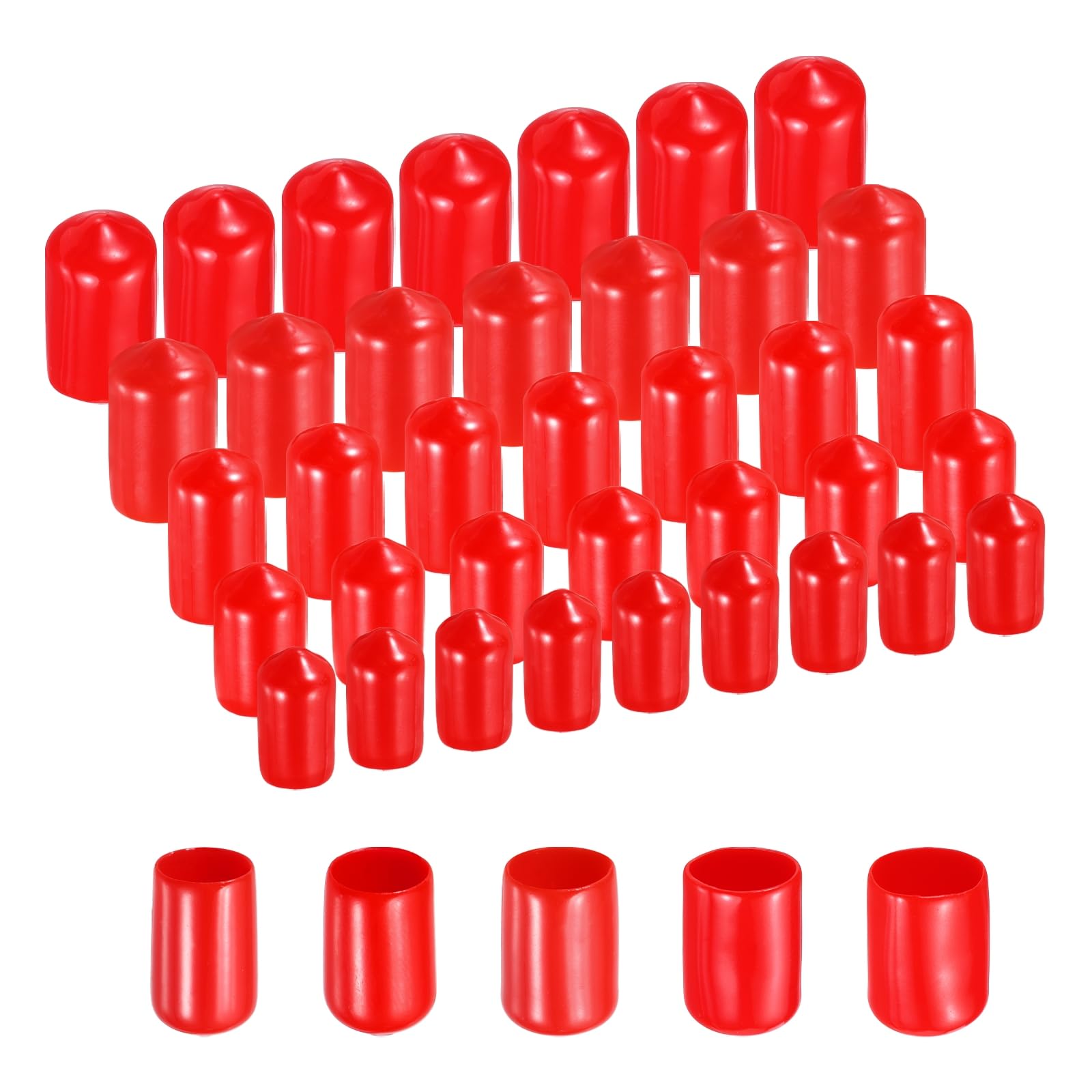 Embout en caoutchouc rouge uxcell pour vis de 9mm à 13mm en lot de 100