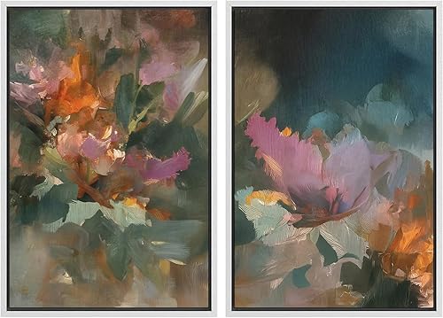 Miniatura 70 de SIGNLEADER Lienzo enmarcado para pared, juego de arte geométrico de mediados de siglo, formas de tocadiscos de música, ilustraciones abstractas,