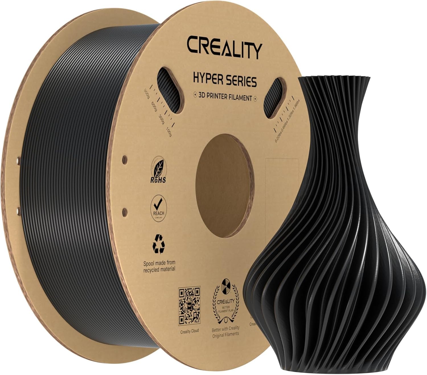 Creality Hyper PLA Filament 1.75mm, Grey, 1-Pack, 1KG