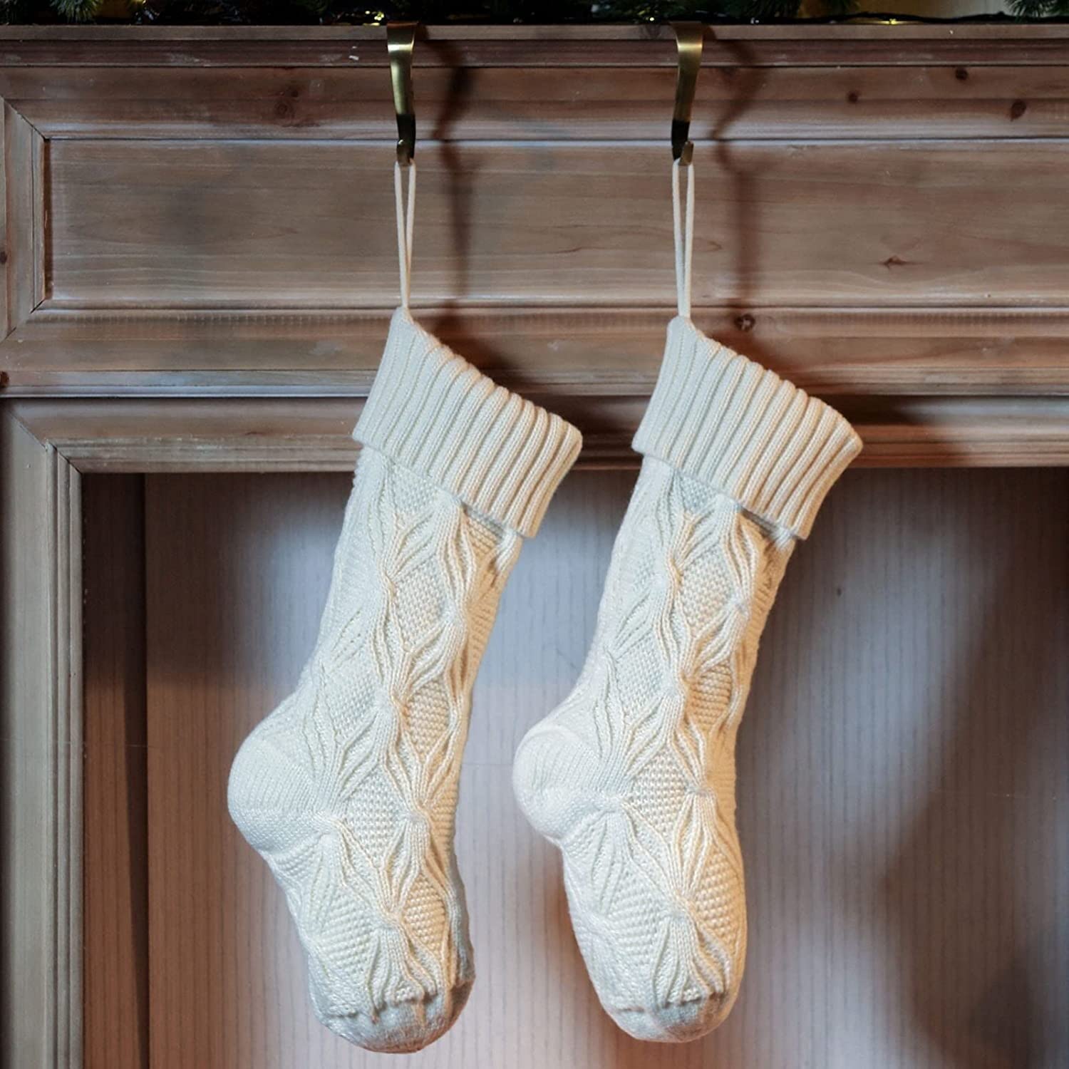 Calza di Natale, Calzini da Prigioniero Confezione da 4 Calzini Calze di Natale Decorazione Personalizzata da 18 Pollici Sacco Regalo Calzini da Lavoro a Maglia Calzini da Prigioniero